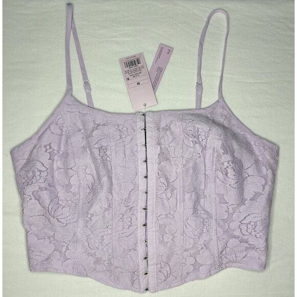 Wild Fable Corset Top Womens M Lace Floral Adjustable Straps Lilac Fairy Sexy - Picture 8 of 15